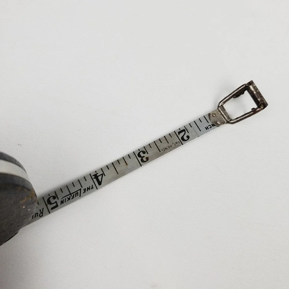 Vintage Lufkin Rule Co. Chrome Clad Leader 50 Foot Steel Tape Measure WORKING